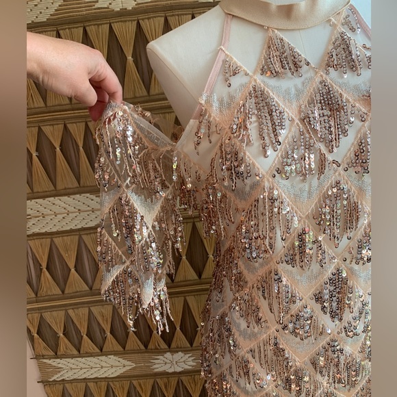 Gorgeous BNWT L’ATISTE Rose Gold Sequin Cocktail Dress - Picture 3 of 11